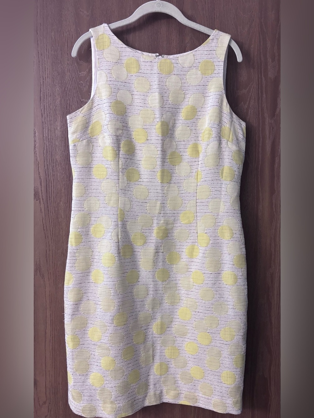 Ann Taylor Sleeveless Yellow Polka Dot Shift Dress